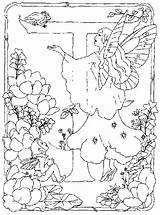 Coloring Pages Alphabet Fairies Fairy Flower Adult Color sketch template