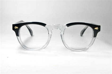 1950s Style Eyeglasses Frame Nostalgy Mod California Clear And Black