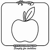 Coloring Apple Fruits Easy Pages Simple Toddlers Printable Print sketch template