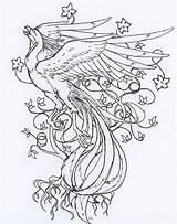 Phoenix Drawing Tattoo Line Coloring Pages Wip Deviantart Drawings Bird Pheonix Sketch Getdrawings Japanese Fenix Choose Board Template sketch template