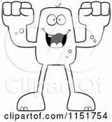 Cartoon Fists Blocky Monster Royalty Clip sketch template