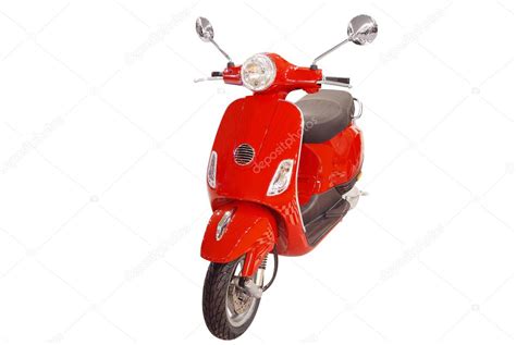 red city scooter front view isolated stock photo  goceristeski