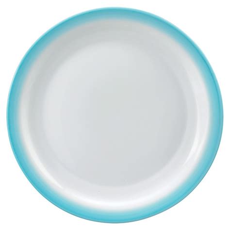 plat bord wit glas met blauwe rand blokker borden glas platen