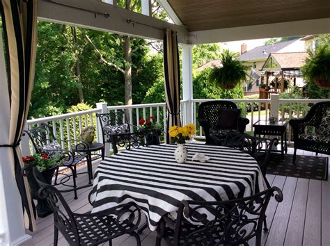 black  white covered porch home  garden outdoor decor covered