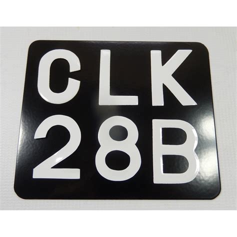 vintage number plate black aluminium powder coated white digits    accessories
