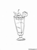 Milkshake Alimentos Batido Designlooter Bebidas Leite sketch template