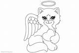 Coloring Pages Frank Lisa Cat Angel Printable Beautiful Kids Color sketch template