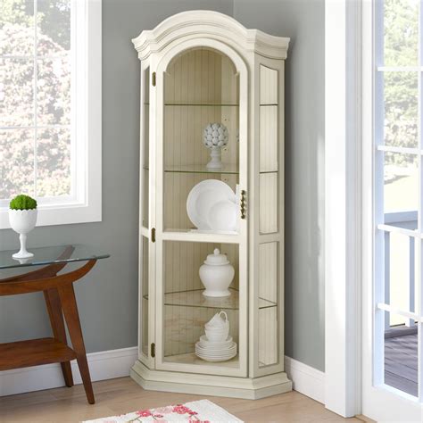white corner curio cabinet