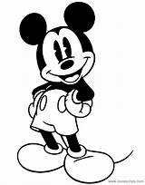 Mickey Classic Coloring Mouse Pages Hips Hands Disneyclips Funstuff sketch template