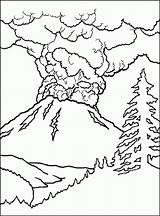 Coloring Volcano Pages Printable Popular sketch template