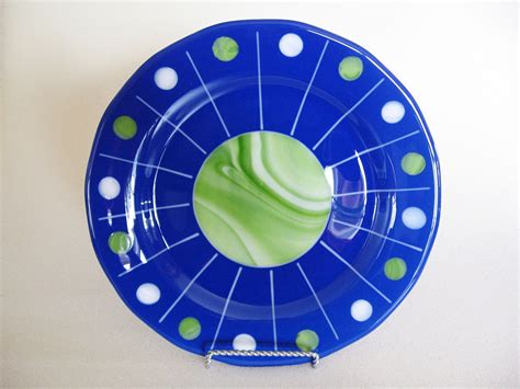 Fused Glass Plate 11 Diameter Decorative Plate Decorative Dish