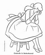 Coloring Cinderella Pages Brokenhearted Godmother Fairy Sheets Sister sketch template