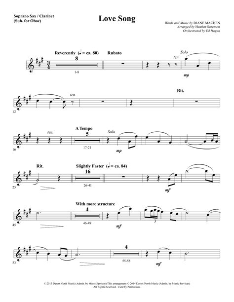 Love Song Soprano Sax Clarinet Sub Oboe Sheet Music Direct
