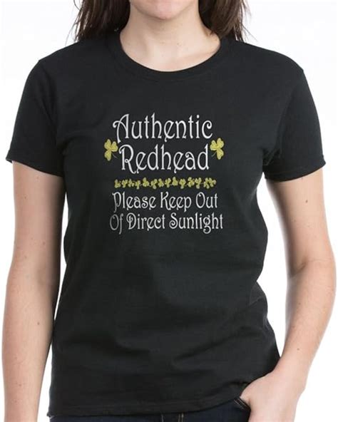 cafepress authentic redhead womens cotton t shirt uk