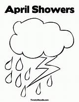 Coloring Showers April Preschool Weather Crafts Visit sketch template