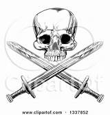 Swords Skull Coloring Engraved Pirate Over Cross Illustration Clipart Royalty Atstockillustration Vector Template Pages sketch template