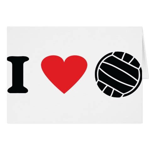 i love volleyball card zazzle