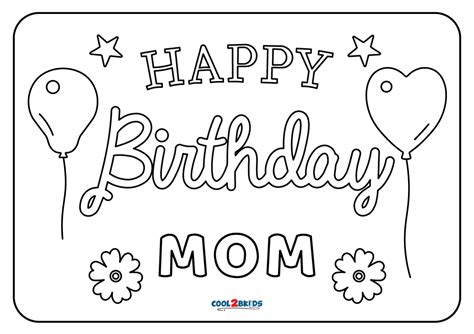 printable happy birthday mom coloring pages  kids