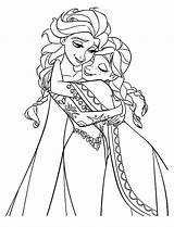 Elsa Anna Coloring Hugging Pages Frozen Queen Printable Snow Color Print Getcolorings sketch template