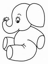 Elephant Coloring Cute Little Baby Drawing Pages Color Netart Kids Small Animal Print Easy Clipartmag Choose Board sketch template