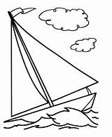 Coloring Pages Boat Simple Printable Sailboat sketch template