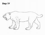 Smilodon sketch template