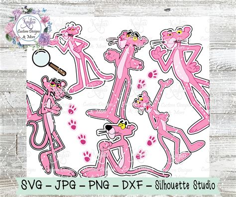 pink panther burst tumbler template digital