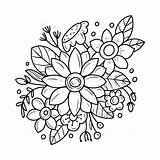 Line Flower Drawing Vector Coloring Premium sketch template