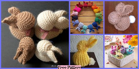 knitted easter bunnies  patterns diy
