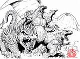Kaiju Kaijusamurai Godzilla Coloring sketch template