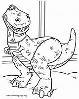 Toy Story Coloring Colouring Rex Pages sketch template