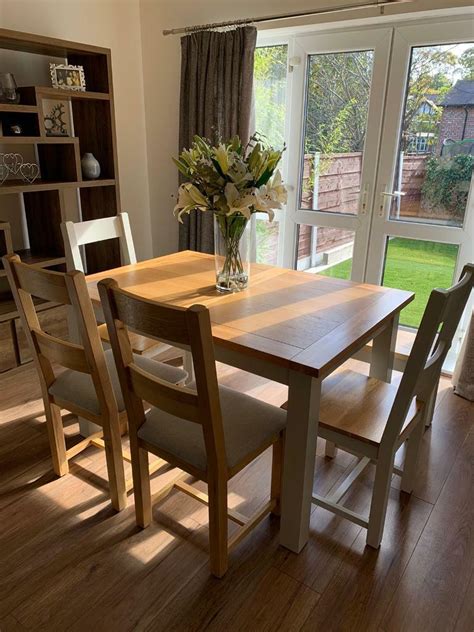 seater extendable dining table  chairs  bench  prestwich