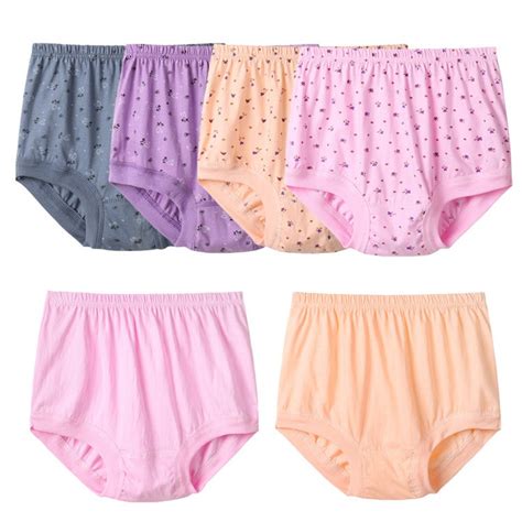 Women S Plus Size Cotton 6 Multipack Full Cut Brief Panties Underwear