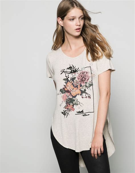 maglietta bershka  stampa floreale  shirts bershka italy awesome shirt designs