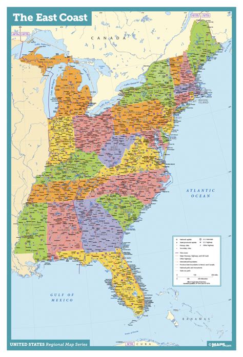 printable map  eastern united states printable maps