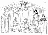 Colorare Natale Disegno Grotta Presepi Presepe Gesu Nativita Bambino Sagome Ritagliare Qumran Pineglen sketch template