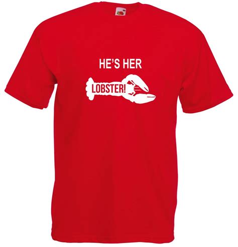 he s her lobster mens printed t shirt ebay