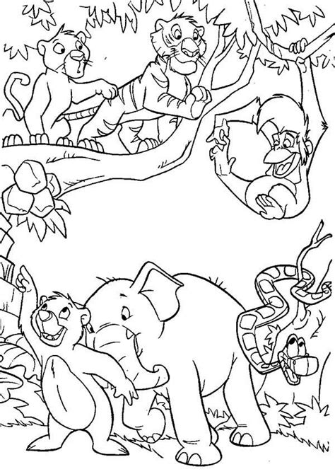 jungle coloring pages    print
