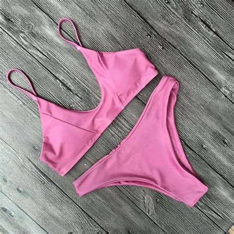 Bikini 2017 Swimwear Women Velvet Swimsuit Women Bikinis Pink Sexy