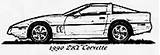 Corvette Zr1 C4 Chevrolet Blueprints 1990 Coupe sketch template