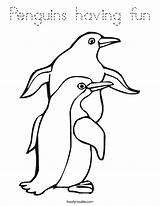 Coloring Penguins Penguin Having Fun Emperor Twistynoodle Built California Usa Favorites Login Add Noodle Print Cursive sketch template