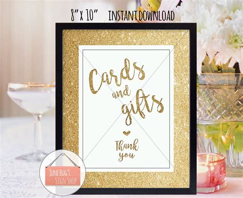 cards  gifts sign printable instant  reception etsy