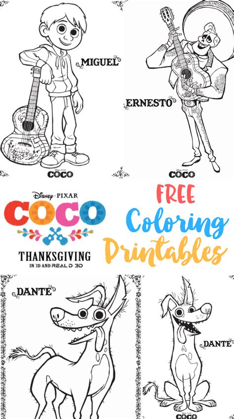 coco  printable coloring sheets pixarcoco sunny sweet days
