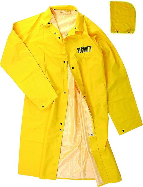 full length yellow raincoats  pvc security id  amazon mens clothing store