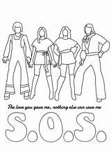 Abba Groovy 70s Mammamia Coloringpages Popculture Lineart Lyrics sketch template