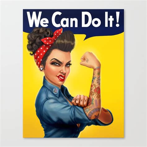 Rosie The Riveter We Can Do It Canvas Print By