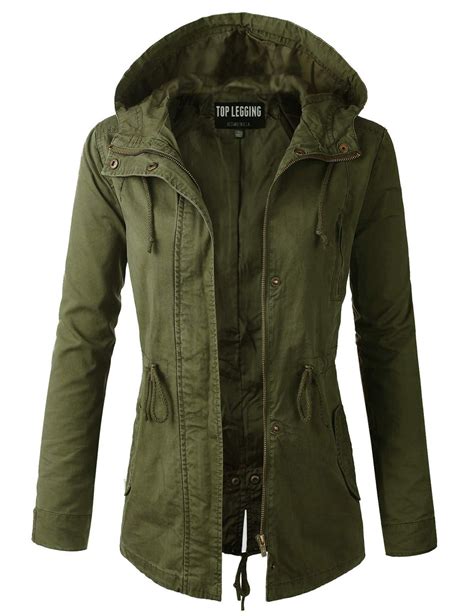 ambiance coats jackets womens jacket army large military utility anorak  walmartcom