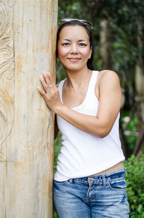 Middle Aged Thai Attractive Woman Stock Image Image Of Asian