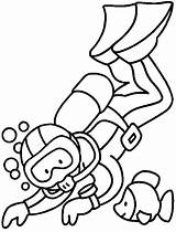 Scuba Coloring Printable Pages Diver Kids Diving Colouring Choose Board sketch template