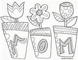 Coloring Pages Flower Mothers Doodle Mother Mom Alley Pot Kids Resources Printable sketch template